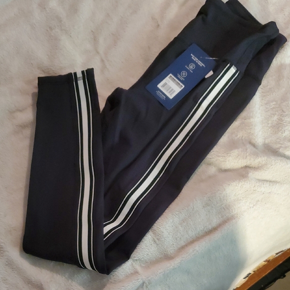 Marika Pants - Marika Navy Leggings with White Stripes